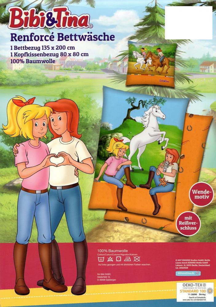 Bettwäsche Bibi und Tina mit Pferd Sabrina - 135 x 200 cm - Baumwolle - Renforcé